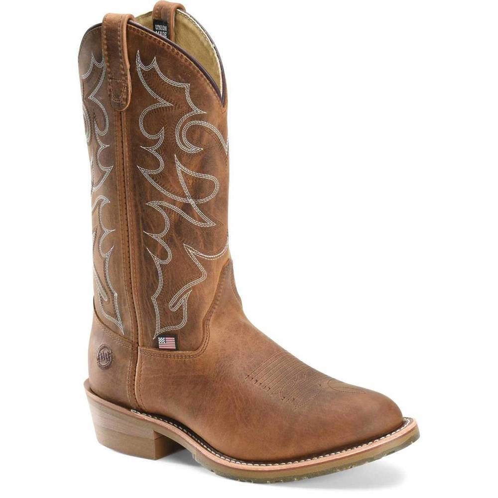 NEW DOUBLE-H BOOTS men's dylan brown ice work western boots in brown